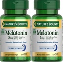 Bounty melatonin narave, 100% brez drog pomoč za spanje, prehransko dopolnilo, spodbuja sprostitev in spanje zdravje, 5mg, 90 Softgels (Pack z 2)