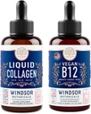 WINDSOR BOTANICS Vitamin B12 Tekoči in tekoči kolagen z biotin - Energija in wellness paket