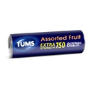 TUMS ekstra moč Antacid tablete za žvečljivo zgago Relief in kisle prebavne motnje, Razvrščene sadne arome - 8 Count roll