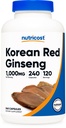 Nutricost Korean Ginseng 1000mg Serving, 240 Capsules - 500mg Per Capsule, 120 Servings - Korean Panax Red Ginseng - Gluten Free & Non-GMO