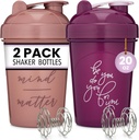GOMOYO 2-Pack 20-Ounce Protein Shaker steklenica (Plum & Rose) 