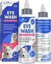 Pasje kapljice za oči in okužba oči Zdravljenje psov in mačk – Okužba in alergija, lajšanje suhih oči in rožnate oči, Pet Tear Stain Wash & Cleaner - Mačkaste kapljice za oči za razelektritev, oči izpiranje in Flush
