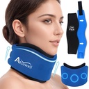 Atsuwell Neck Brack za spanje, Soft Cervical ovratnik za podporo, Nastavljiv Neck podporo Brace z vroče hladno gel paketi, ki se lahko ponovno uporablja za tlak v pisarni, utrujenost, modra