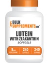 BulkSupplements.com Lutein z Zeaksantin Softgels - Zeaksantin Plus Lutein, Lutein in Zeaksantin dopolnila, Eye Vitamins - Gluten Free, 1 Softgel na Serving, 240 Softgels