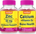 WellYean Cink + kalcij + vitamin D3, Gummies Bundle - odličen okus, vitaminski dodatek, brez glutena, GSO brezplačno, žvečljivi gumi