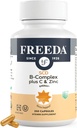 FreeDA Complete B Complex z vitaminom C & cink – SCD Legal Vitamin B Complex (B1, B2, B3, B6, B12) – 250 Vegetarijanske kapsule, primerna za vse, vključno s SCD diet spremljevalci, Dnevna zdravstvena podpora