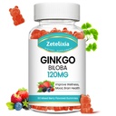 Ginkgo Biloba Gummies za ženske in moške, Brain Supplement Izboljšati boljši razpoloženj in fokus, Vegan mešane Berry Flavor 60 Count