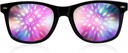 GloFX Black Frame Halo Difraction Očala – Laserski izbočeni za Halo svetlobne učinke, Trajni in prilagodljiv za Rave & Festivale