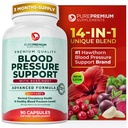 PurePremium Beet Root kapsule za podporo krvnega tlaka – 700mg Napredna formula z Beetroot Powder, Hawthorn, Hibiscus & Česen za normalno proizvodnjo dušikovega oksida in zdravje srca – Non-GMO - 90ct