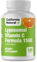 California Natural Liposomal Vitamin C 1500mg Maščobna Topnost Liposomski Vitamin C Kompleks, Visoka absorpcija, Imunska podpora, Visoka biološka uporabnost Kolagenska podpora, Antioksidant Dodatek - 180 Kapsule