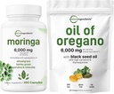 Mikro sestavine Olje origano softgels 300 Count & Moringa Oleifera 6.000mg Ekvivalentna 300 kapsul paket 2 Pakiranje 