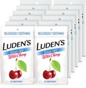 Ludenove kapljice brez sladkorja Divje češnjevo grlo, vneto grlo Relief, 25 Count (12 Pack)