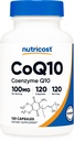 Nutricost CoQ10 100mg, 120 Vegetarijanske kapsule, 120 Serving - visoka absorpcija, vegetarijanska, ne- GMO, koencim Q10