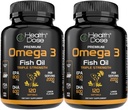 Health Dose Omega 3 ribje olje – Lemon-Flavored Softgels z EPA & DHA za možgane, srce, in Wellness podpora – Enostavno-za-prebavite, Brez rib Burps – 120 Softgels, Pack po 2