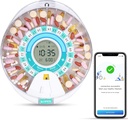 Zoksi nov Bluetooth Smart Automatic Fill Dispenser, Elektronsko zdravilo Dispenser za starejše, 28 Kompartments Medicine Organizer s trojno opomnik