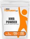 BulkSupplements.com HMB prašek - beta-hidroksi beta-metilbutirat, kalcijev HMB dodatek - Gluten Free - 1g na serviranje, 250g (8.8 oz) (Pack of 1)
