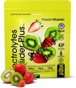 PrašekVitamin Elektroliti v prahu Plus (20 Serving) Jagoda Kiwi Elektrolit v prahu Zero Calorie Keto,0 sladkor, Brez maltodekstrin,1000mg kalij,120mg kalcij,120mg magnezij, roza himalajska sol