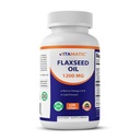Vitamatsko laneno olje 1200 mg – 120 Softgels Hladno laneno olje s 675 mg ALA Omega-3 – Podpira zdravje srca in splošno dobro počutje
