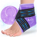 Atsuwell Ankle Ice Pack Ovitek, Reavable Gel Ice Col paketi za Angle Foot Heel, Foot Ice Ovitek z mehko Plush Lining, Cold Compress Therapy za milo nelagodje, Purple