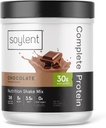 Soylent Popolni beljakovinski prašek, čokolada, 30g Beljakovine Shake za rast in regeneracijo mišic, BCAA, DHA, MCT, 28 Vitamini in minerali, Zero Sugar, Gluten Free, Vegan - 1,25lb