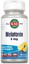 KAL Melatonin 5mg Pomoč v spanju Lozenges, Melatonin Dopolnilo podpira kakovost spanja, umiritev in zdravo spanje cikel, z dodanim vitaminom B6, vegetarijansko, naravno limonino aromo, 30 Lozenges