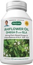ANDREW LESSMAN Ahiflower Omega-3 z GLA - 120 Softgels - Edinstveno uravnotežen, rastlinsko baziran vir Essential Omega-3 maščobnih kislin. Ni želodca, onesnaževalcev ali živega srebra. Enostavno pogoltniti