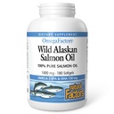 Naravni dejavniki Divji Aljaški Salmon Oil zagotavlja Omega-3, EPA, DHA & Vitamin D, Podpira zdravje možganov in srca, 180 Softgels
