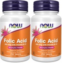 Zdaj dopolnila, Folna kislina 800 mcg + B-12 (cianokobalamin) 25 mcg, B kompleks vitamin, 250 tablet (paket z 2)