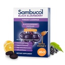 Sambucol Black Elderberry Troat Lozenge - Sambucus Elderberry Lozenges z vitaminom C, cink & med, pomaga pomirja scratchy grlo, visoke antioksidanti, Gluten-free - 20 Count