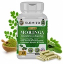 Kapsule Moringa, čisti list v prahu, zelena superhrana, energija, presnova, imunska podpora, ne- GMO, Vegan, brez glutena - 120 kapsul