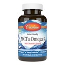 Carlson - MCT & Omega-3, kokosovo olje, kaprilne in kaprične kisline, EPA & DHA, proizvodnja energije, presnova maščob in zdravje možganov, 60 kapsul