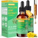 Organic Mullein kapljice za čiščenje pljuč, močan 1700mg Mullein Leaf Extract za imuno in dihalno podporo, naravni mullein dodatek tinkture kapljice ne-GMO & Vegan, 2 Fl Oz