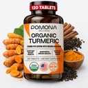 Pomona Wellness organski kurkumin dodatek 2100 mg, USDA organski, ne-GMO, Vegan, kurkumin s črno papriko za absorpcijo, za skupno podporo in imuniteto, 120 tablet