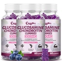 3 Pakiranja 3000MG Glukozamin Chondroitin Gumies, Dodatna moč skupna podpora dodatek z MSM & Elderberry, Fleksibilnost, antioksidant imunske podpore Gummy za odrasle, moške in ženske 180Cts