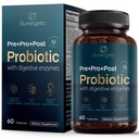 Premium 4-in-1 probiotični prebiotik, postbiotični in prebavni encimi za moške in ženske – podpira Gut, prebava in imunnost – Popolno zdravje črevesja s pre, post, probiotiki in pregestivnimi encimi – 60 kapsul