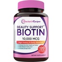 Zdravnikovi recepti Biotin 10.000mcg, Visoka moč Vitamin B7 za lase, Koža in Nail podpora, Non-GMO, Optimalne rešitve za lase Vitamin z Biotin, za ženske in moške, 120 Softgels
