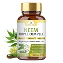 Organske Veda Neem kapsule s Triple Complex Neem Leaf Extract, Bark & Flower - Zeliščni dodatek poveča imuniteto, izboljša prebavo, zdravje kože in podporo čiščenje - 120 Count
