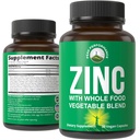 Veganski cink dodatek z vitaminom C + celotno živilsko mešanico 25 Zelenjava in sadje za maksimalno absorpcijo. Cinkove dodatke 30 mg kapsule, tablete, vitamini za odrasle moške in ženske