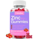 Cink Gumiji za otroke in odrasle - Imunska podpora, visoka absorpcija Vitamin C in cink dodatek, naravne jagodne arome, sladkor brez, Vegan - 60 Število