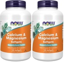 NOW Foods dopolnila, kalcij in magnezij z vitaminom D-3 in cink, podpira zdravje kosti*, 120 Softgels, (Pack z 2)