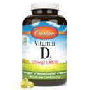 Carlson - Vitamin D3 5000 i.e. (125 μg), zdravje kosti, zdravje mišic, holekalciferol, dodatki vitamina D, vitamin D3 Soft Gels, 360 Softgels