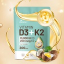 VivoNu Vitamin D3 K2 10000 i.e. z MK7-300 Deviško kokosovo olje Mehčalci, 2 v 1 Vitamini D & K Complex 