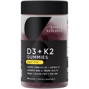 Sports Research® Vegan Vitamin D3 + K2 Brez sladkorja Gumies - 125mcg (5000iu) Vitamin D w/ 100mcg Mk7 Vitamin K - Podpira zdravje kosti in imunskega sistema* - Vegan Certified · Non-GMO · Soy Free - 60 Count