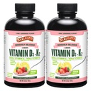 Barlean's Pack 2 Vitamin D3+K2 Tekoči dodatek za otroke in odrasle, 5000 i.e. vitamin D, roza limonada, ne-GMO, Gluten in Dairy Free, 5,6 oz vsak
