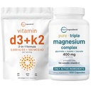 Mikro sestavine Vitamin D3 5000iu + K2 100mcg Softgels & Pure Triple Magnezij Complex 400mg Kapsule 