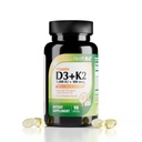HealthA2Z® Vitamin D3 (5.000 i.e.) + K2 (MK-7) Izdelano z Deviškim kokosovim oljem (naravna MCT) - 90 softgels (paket po 1) - pomaga pri absorpciji kalcija za kosti, zobe, razpoloženje in imuno zdravje