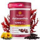Astaksantin 12mg – naravni astaksantin iz hemotokoka Pluvialis, Triple Jakost Antioksidant dodatek za oči, kožo, skupne in imunske podpore (120 število (Pack po 1))
