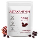 Astaksantin 12mg, 120 Softgels, 4 Mesec dobave, Premium Astaksantin Antioksidant dopolnila z antioksidantno aktivnostjo, Podpira oči, Imuno, Skupni, zdravje kože, Notranji kroženje
