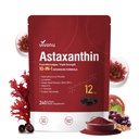 10 v 1 Astaksantin 12mg dopolnila, 4 Mesec dobave, Astaksantin Antioksidant iz svežega Haematococcus Pluvialis, Vsebuje likopen, grozdno seme, vitamin E, & več podpore oči, sklepi, zdravje kože
