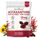Astaksantin 12mg, Premium Astaksantin Antioksidant dopolnila, Podpira oči, kožo, Imunska, Notranja cirkulacija, Sveže mikroalge Vir, Trojna moč, Ne-GMO, 4 Mesec dobave, 120 Softgels